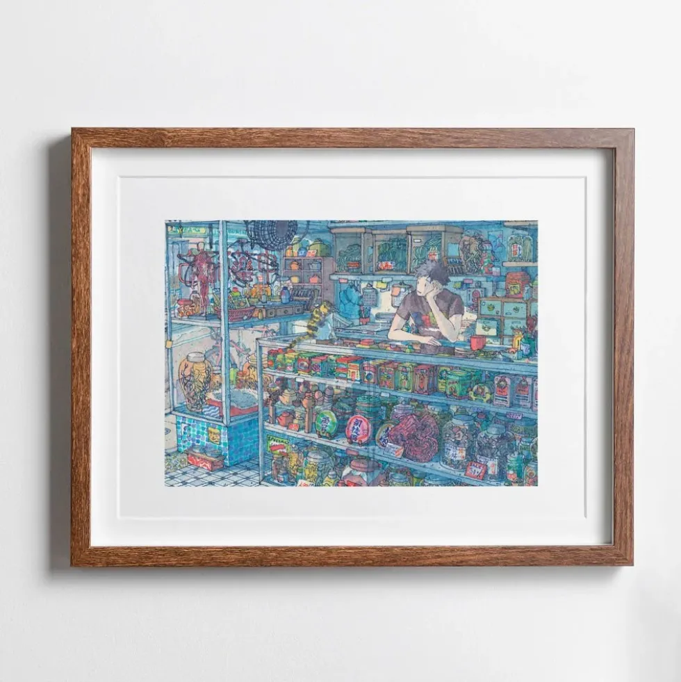 Herb Shop Giclée Print A4