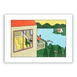 Interior with Views Giclée Print A4