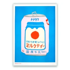 Japanese Milk Tea Can Risograph