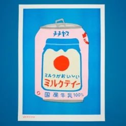 Japanese Milk Tea Can Risograph