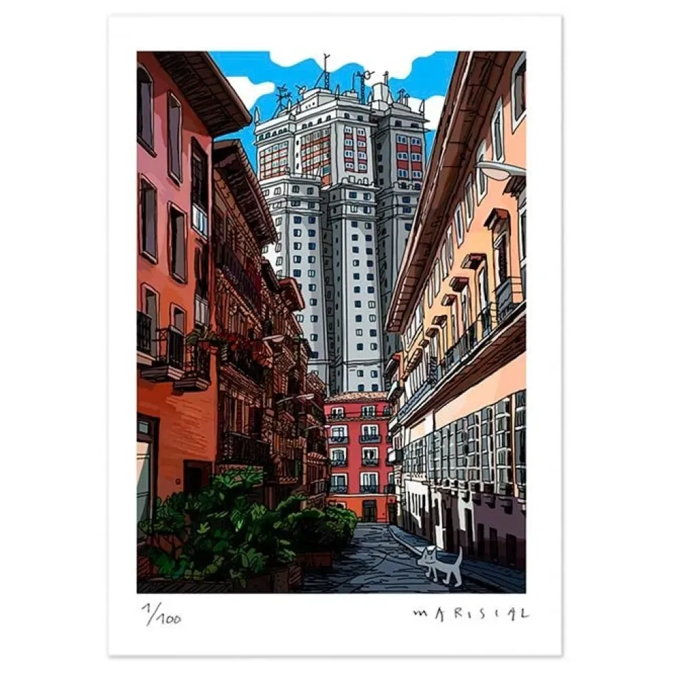 Julían paseando por Malasaña Art Paper Print