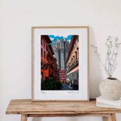 Julían paseando por Malasaña Art Paper Print