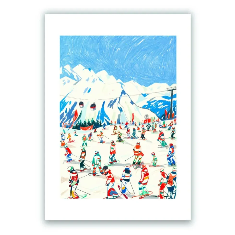 Kronplatz Ski Season Giclée Print