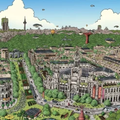 La ciudad de Mis Sueños Giclée Print 22x22