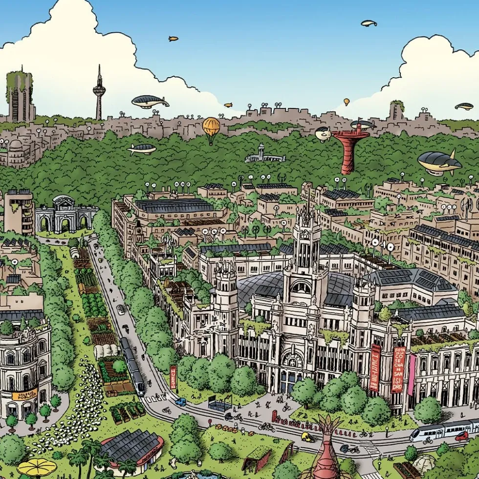 La ciudad de Mis Sueños Giclée Print 22x22