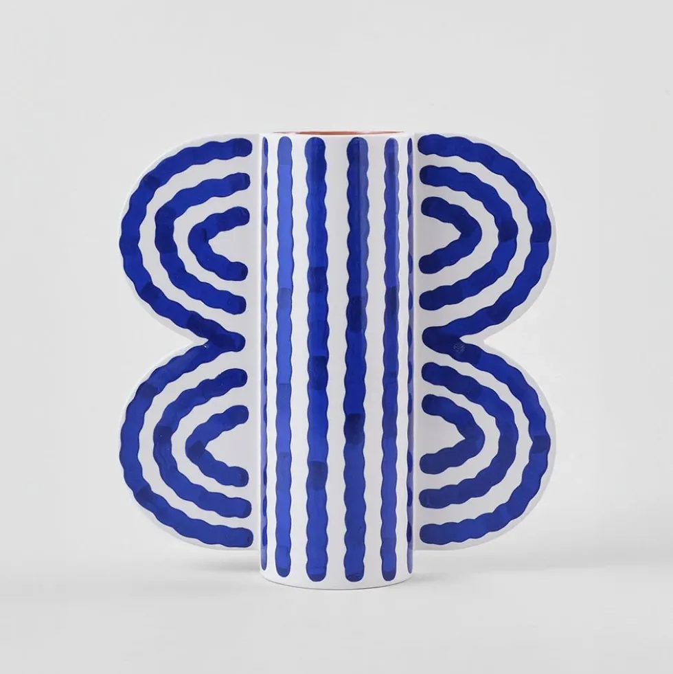 Large Butterfly Vase Blue