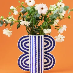 Large Butterfly Vase Blue
