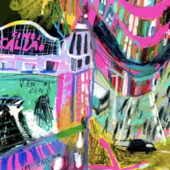 Madrid Callao Night Giclée Print A5