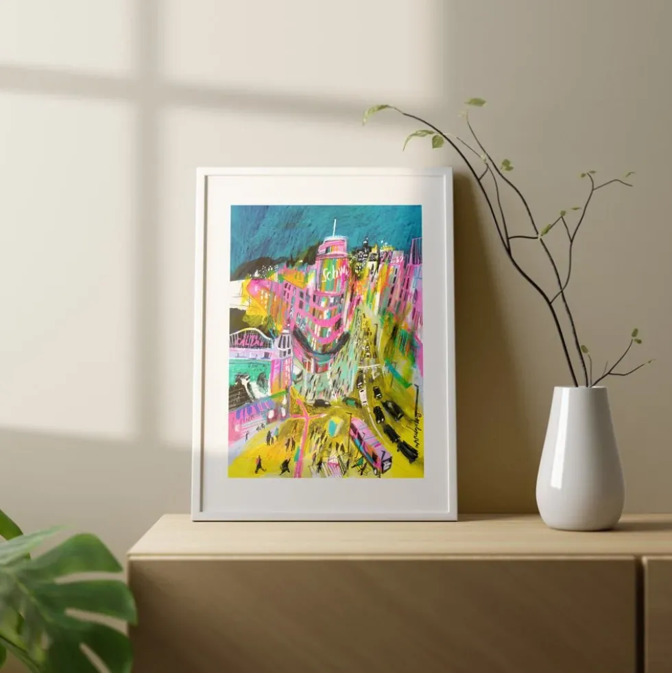 Madrid Callao Night Giclée Print A5