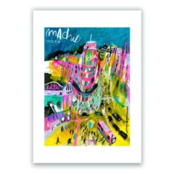 Madrid Callao Night letras Giclée Print A5