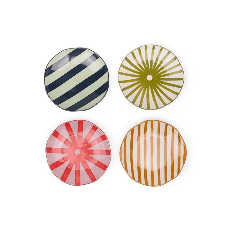 Marley Appetizer Plates - Stripes (set of 4)