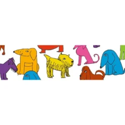 Masking Tape Colorful Dog