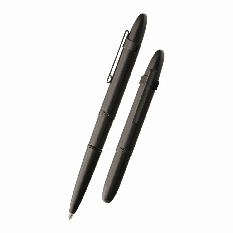 Matte Black Bullet Space Pen Black Clip