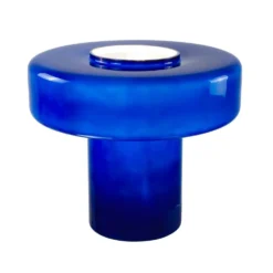 Maxi Foza Table Lamp with Colored Glass and Retro Style - Blue
