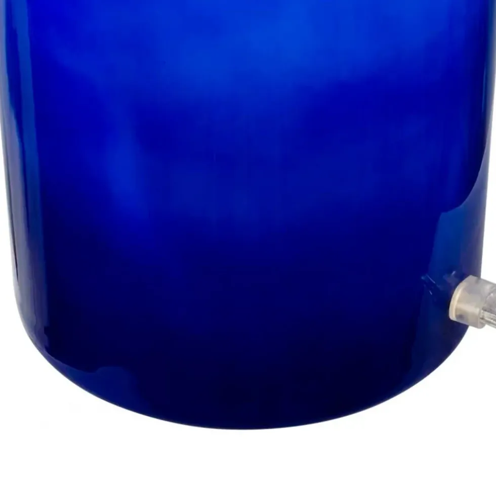 Maxi Foza Table Lamp with Colored Glass and Retro Style - Blue