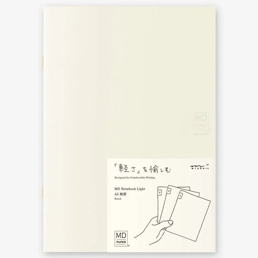 MD Notebook Light A5 Blank (Pack of 3)