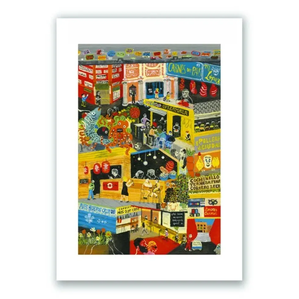 Mercado Antón Martín Giclée Print A4