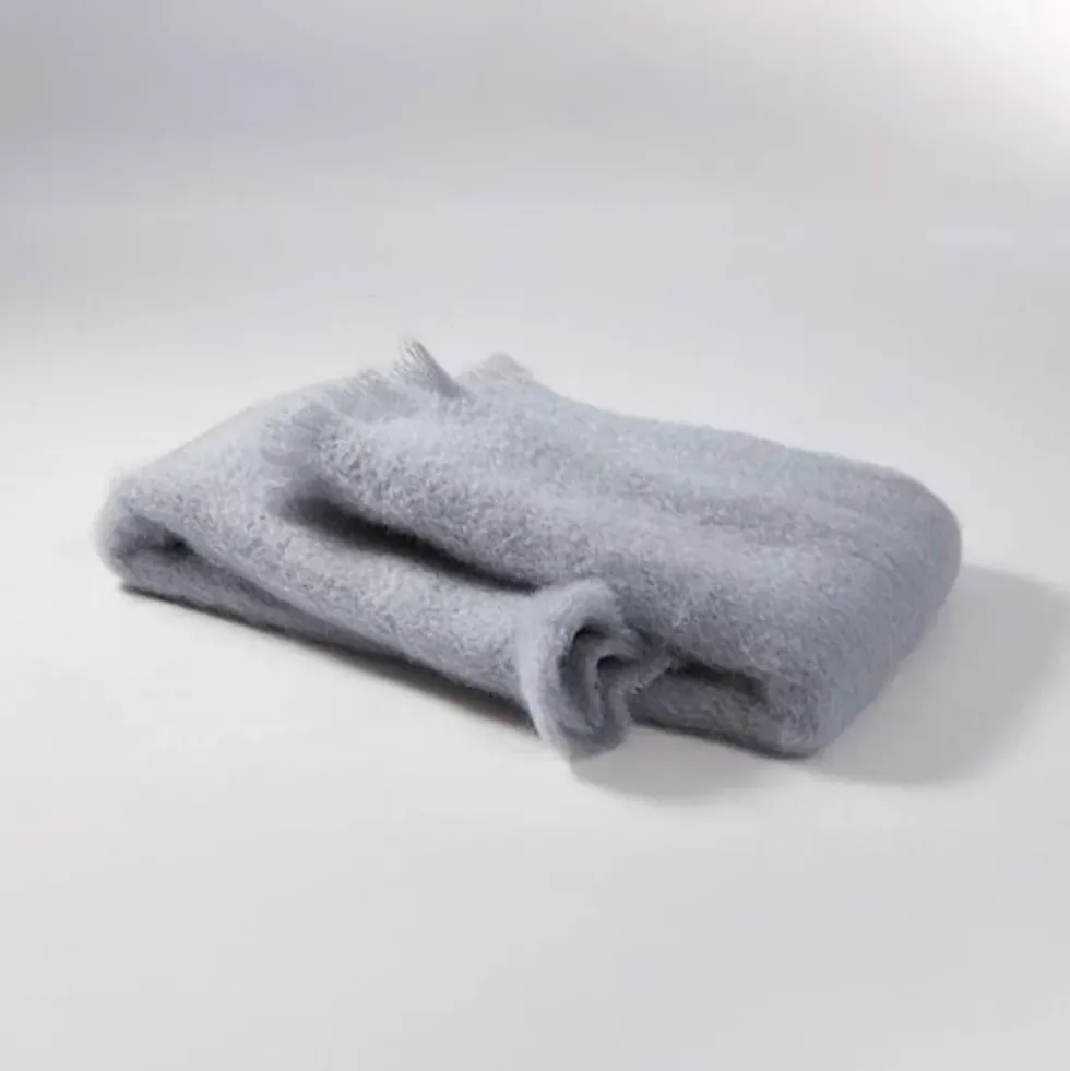 Mohair Foulard Indigo Grey 014 18x170