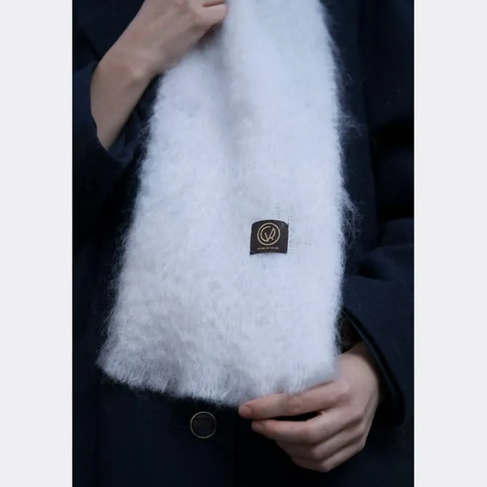 Mohair Foulard Pure White 001 18x170