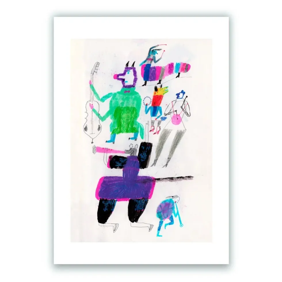 Músico de Colores Giclée Print A4