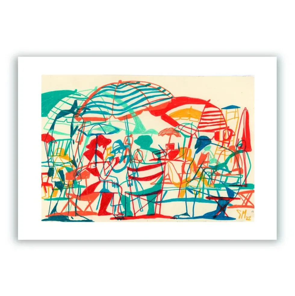 Of Parasols And Deckchairs Giclée Print