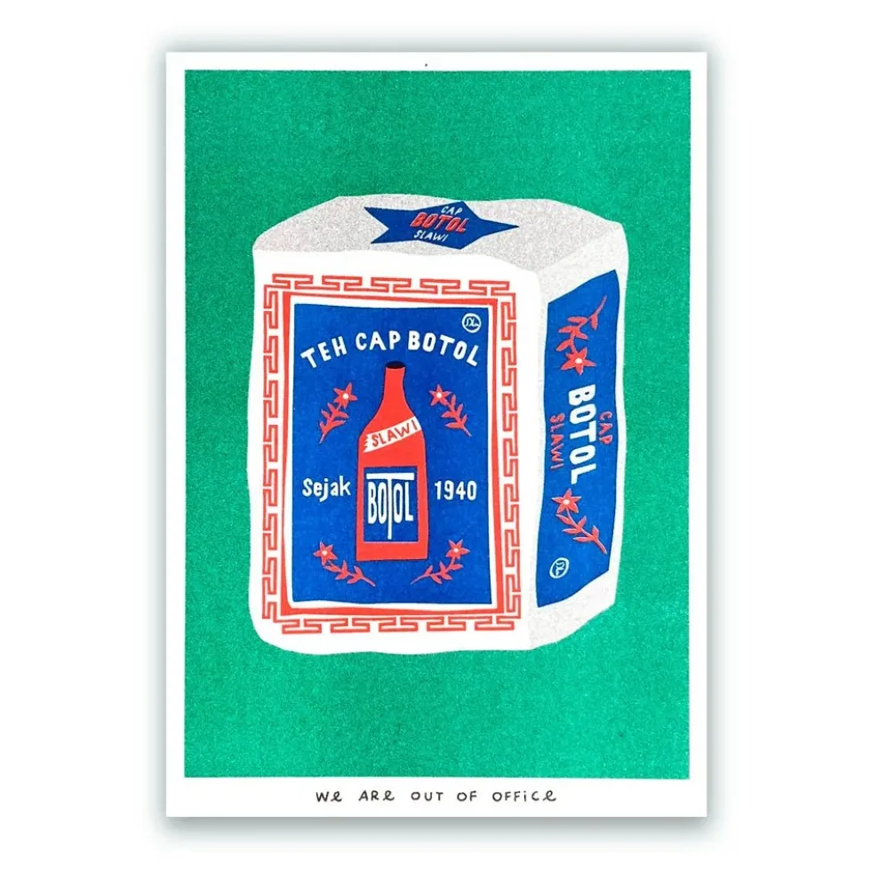 Package of Indonesian Jasmine Tea Risograph
