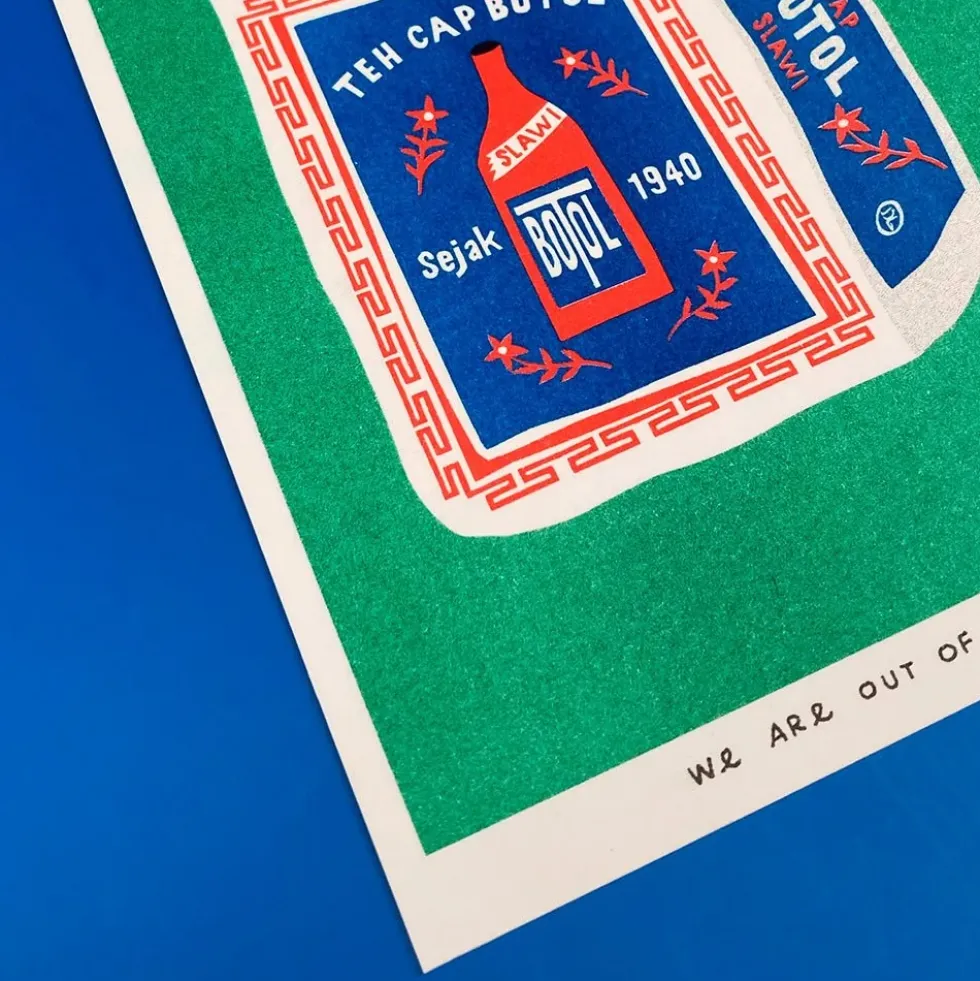 Package of Indonesian Jasmine Tea Risograph