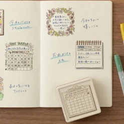 Paintable Stamp Pre-inked Soft-Color Calendar Monday Strart Brown