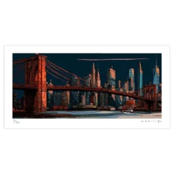 Panoramic Brooklyn Bridge Fine Art Print