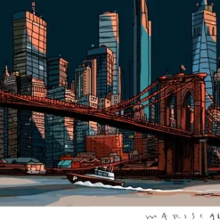 Panoramic Brooklyn Bridge Fine Art Print