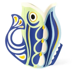 Paper Vase Fish Blue