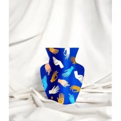 Paper Vase Hamsa Blue