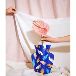 Paper Vase Hamsa Blue