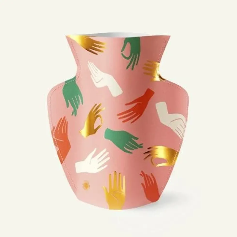 Paper Vase Hamsa Pink