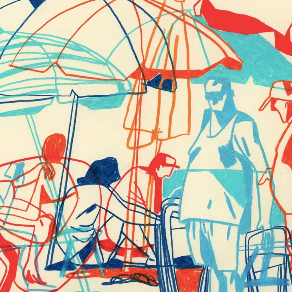 Passing Afternoon at the beach Gicléee Print A5