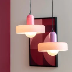 Pedant Lamp Opaco Grato Rose Tan & Soft Pink
