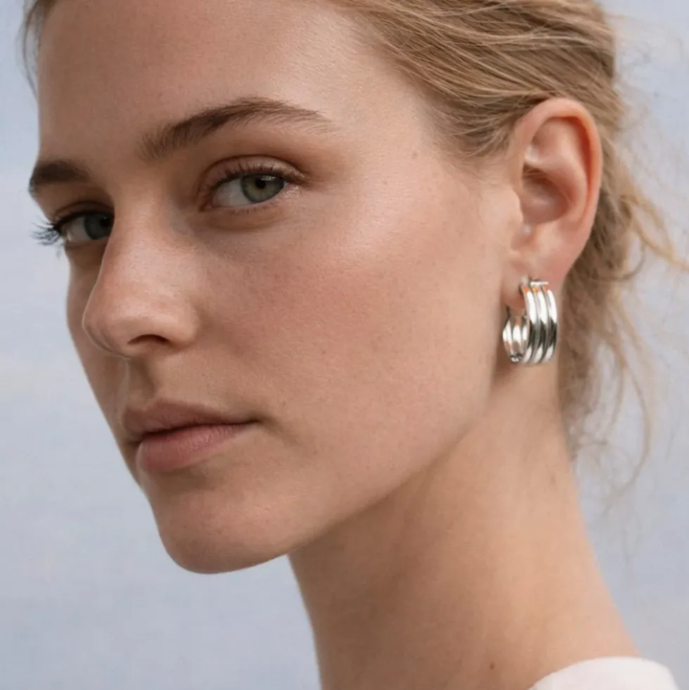 Pendientes Nike Plata