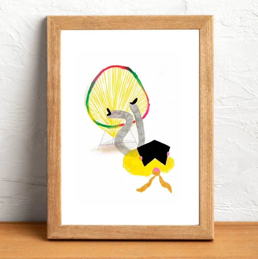 Personaje Leyendo por los Suelos 01 Giclée Print