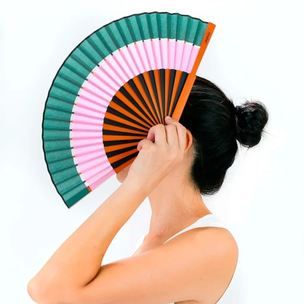 Pink Double Rainbow Fan