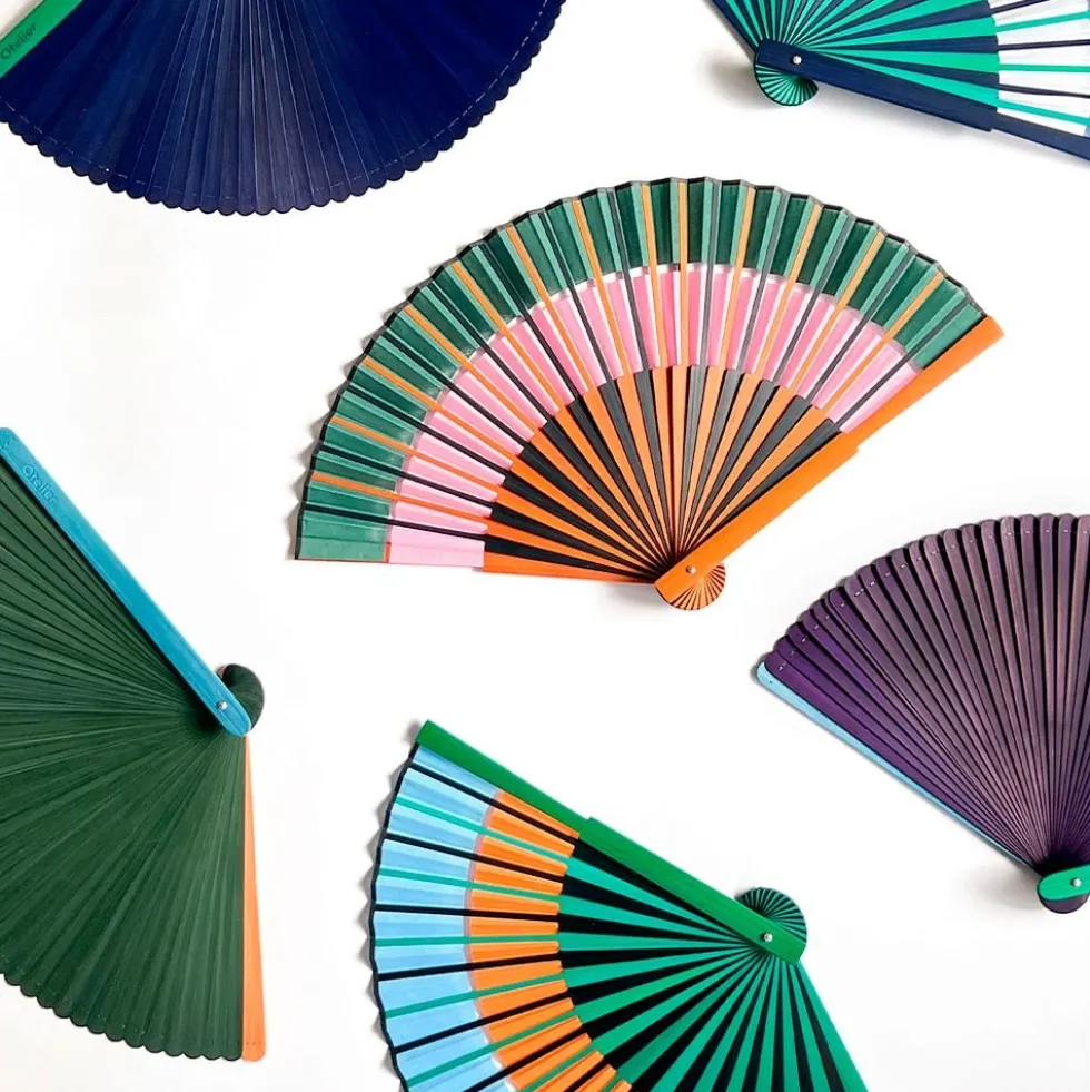 Pink Double Rainbow Fan