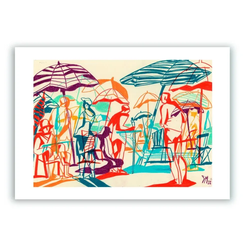 Planting Umbrellas Giclée Print