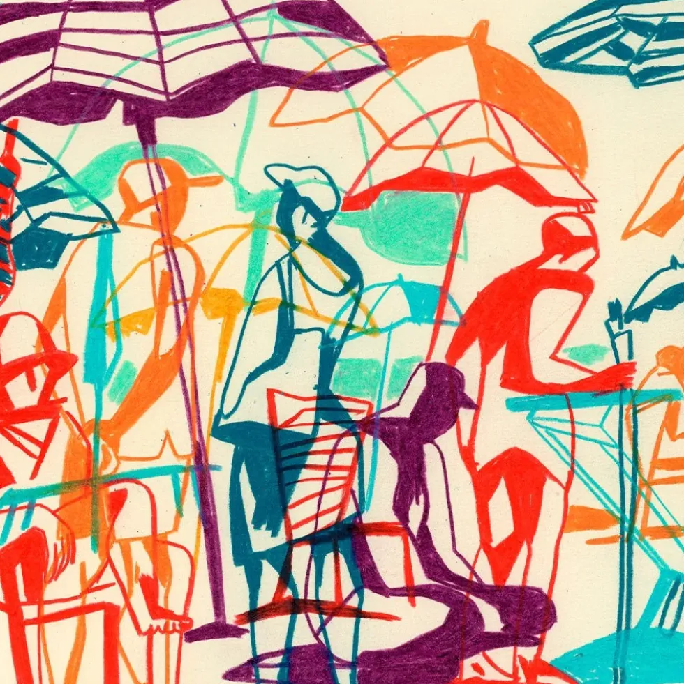 Planting Umbrellas Giclée Print