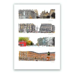 Plazas de Madrid Giclée Print