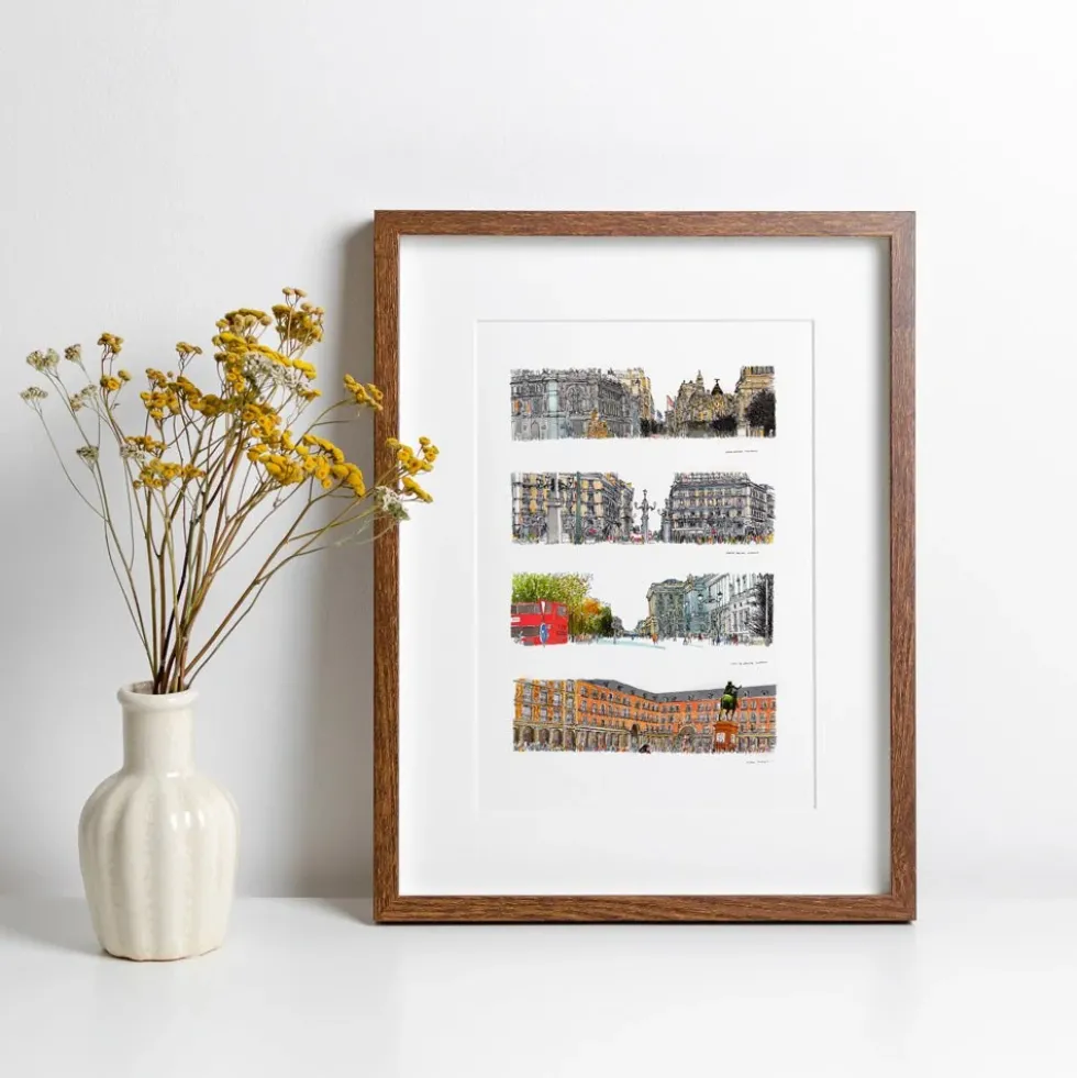 Plazas de Madrid Giclée Print
