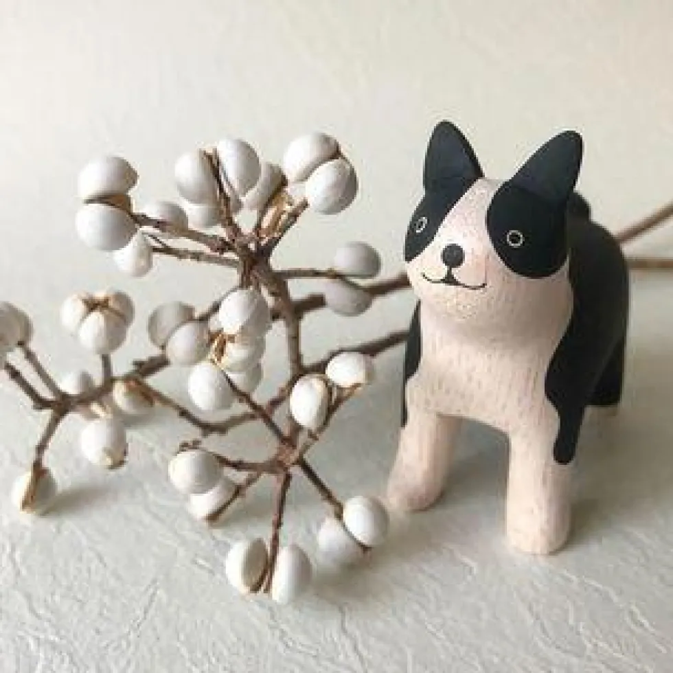 Pole Pole Wooden Animal Boston Terrier