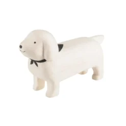 Pole Pole Wooden Animal Dachshund White