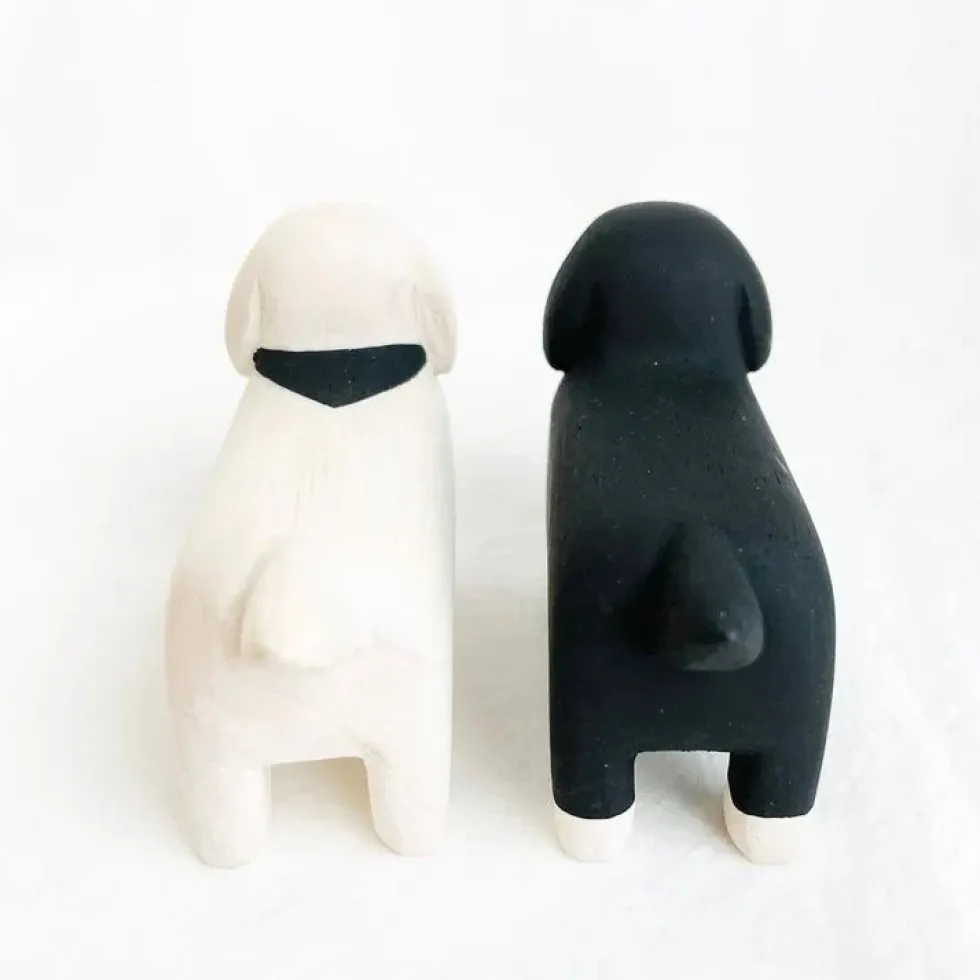 Pole Pole Wooden Animal Dachshund White