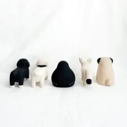 Pole Pole Wooden Animal Dachshund White