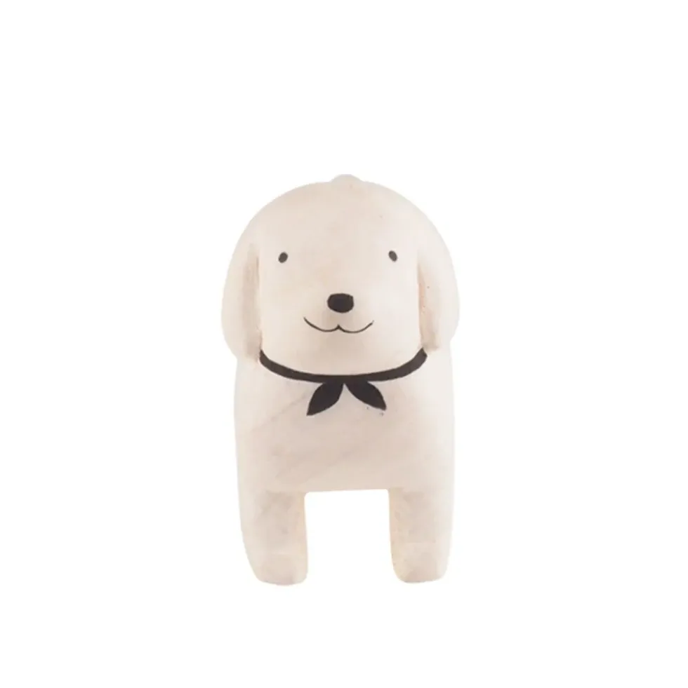 Pole Pole Wooden Animal Dachshund White