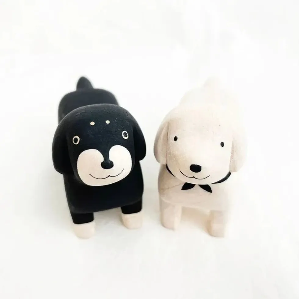 Pole Pole Wooden Animal Dachshund White